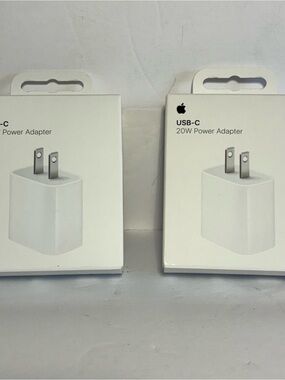 Lot of 2 Genuine Apple 20W USB-C Power Adapters A2305 MWVV3AM/A 1 Sealed 1 Open